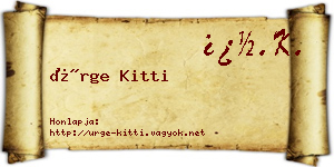 Ürge Kitti névjegykártya