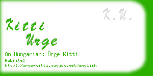 kitti urge business card