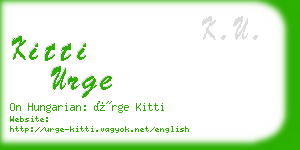 kitti urge business card